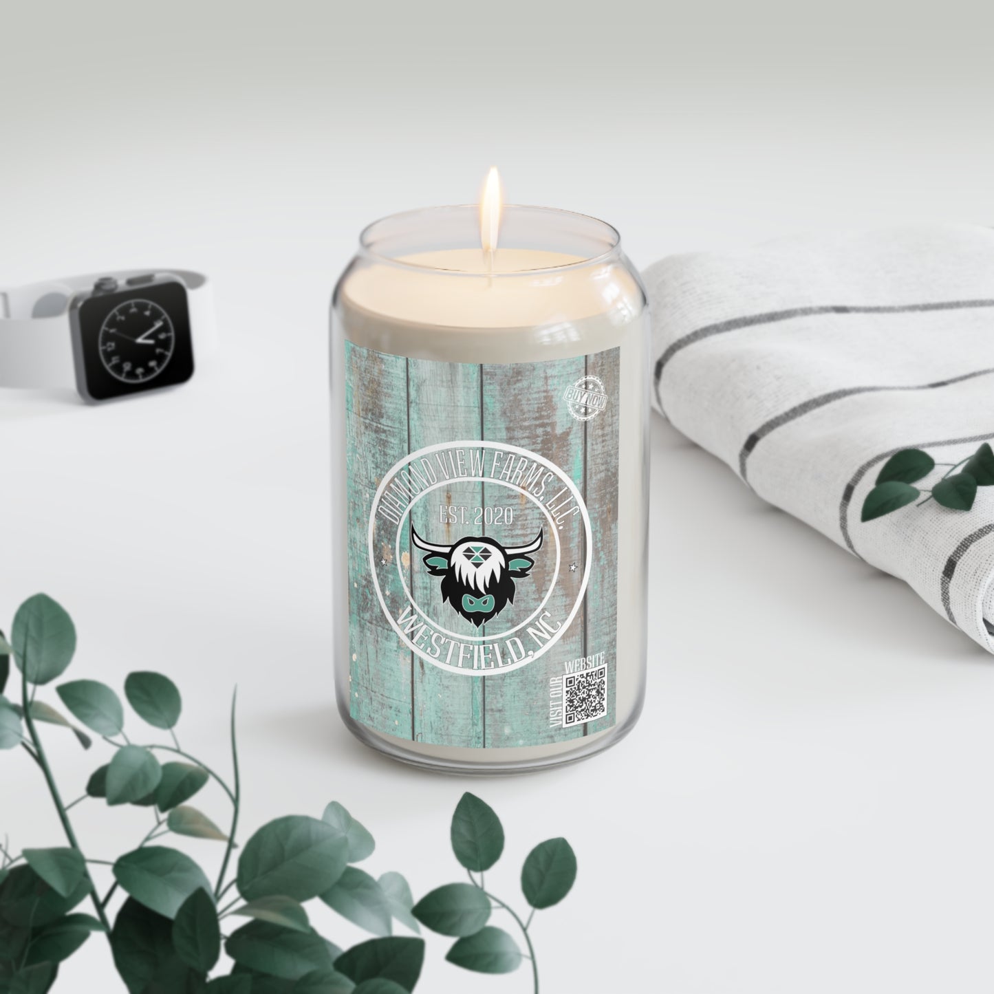 Farmhouse Fresh Scented Candle - Est. 2020 - Relaxing Home Decor, by Diamond View Farms