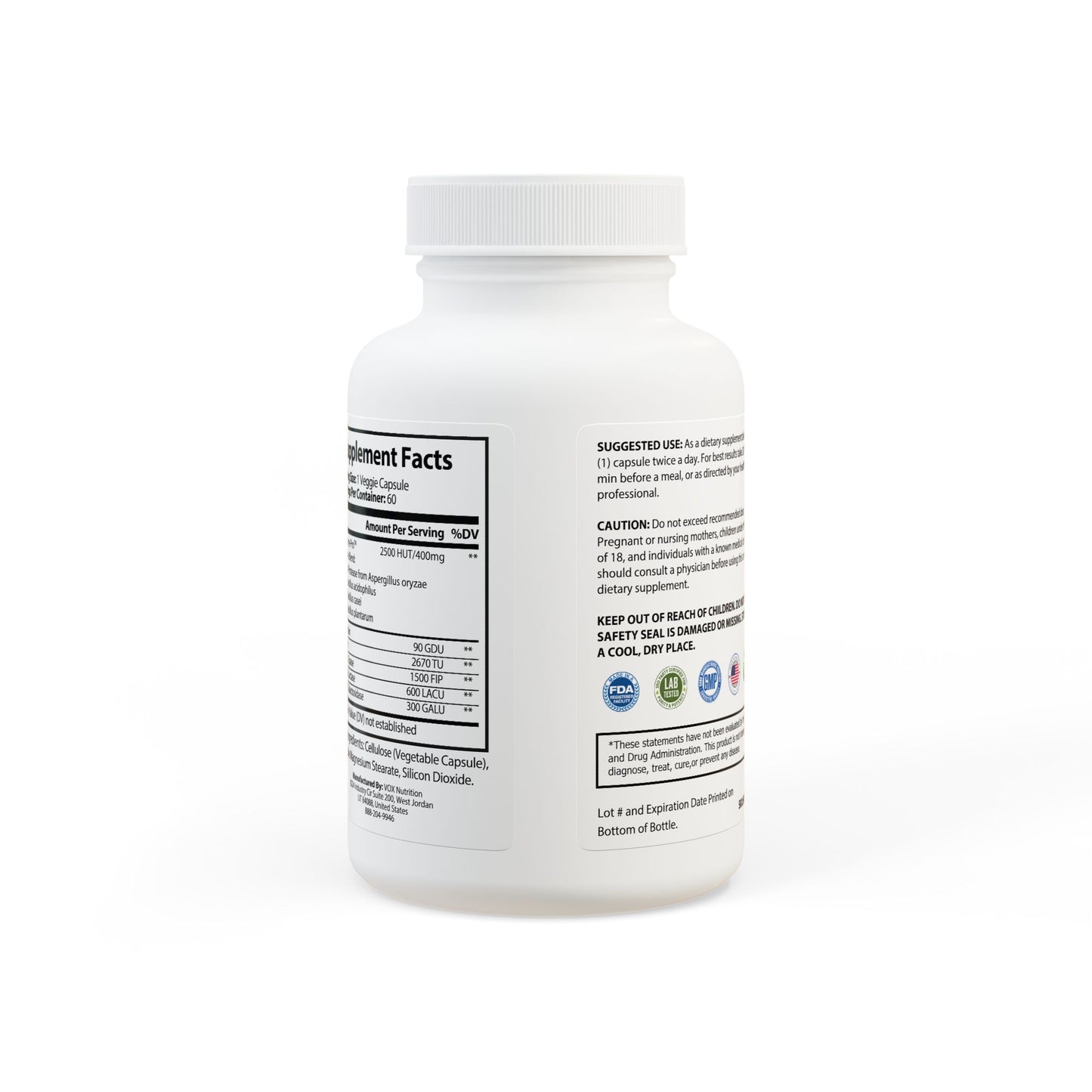 Digestive Enzyme Blend Supplement (60 Capsules), by Diamond View Farms