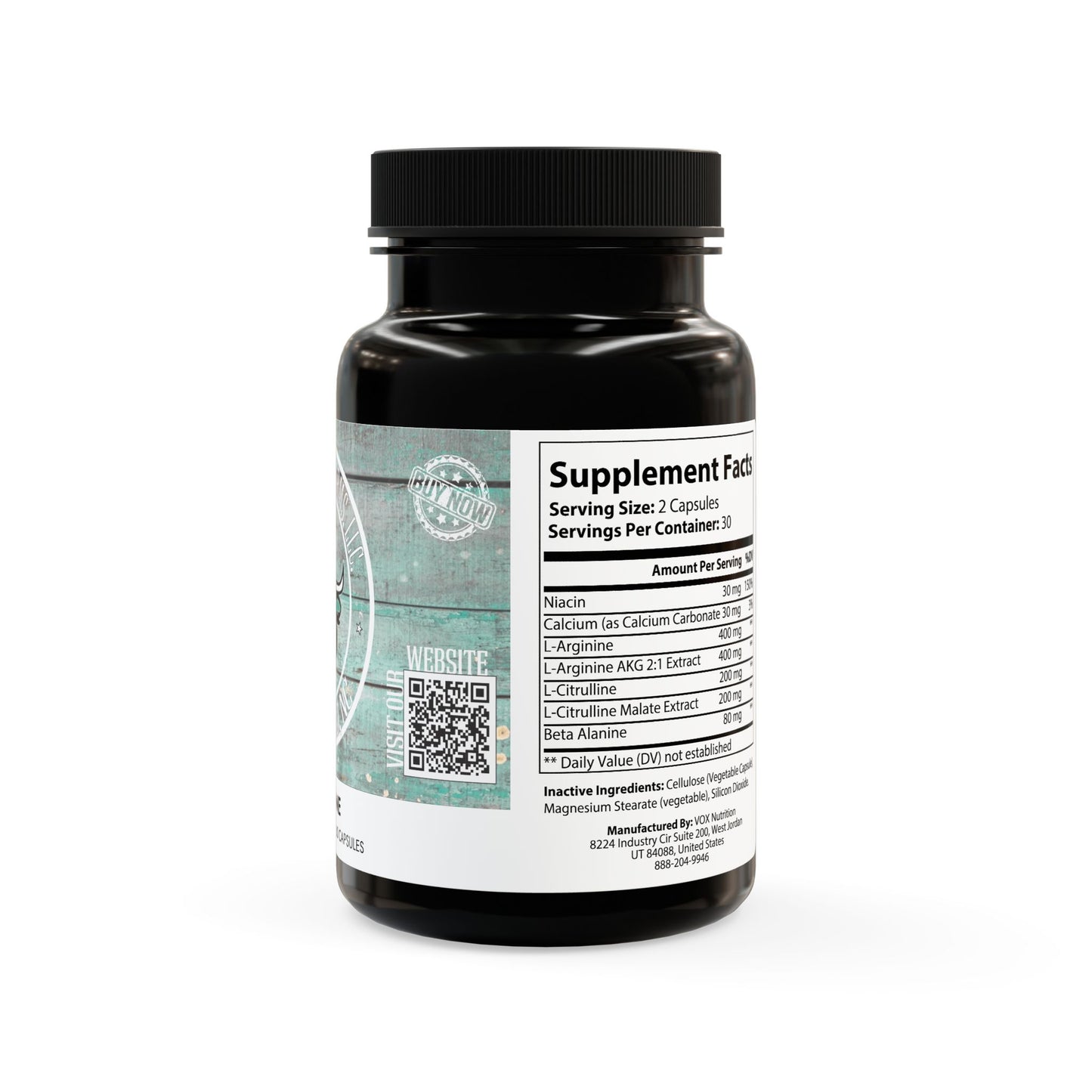 L-Arginine Supplement (60 Capsules), by Diamond View Farms