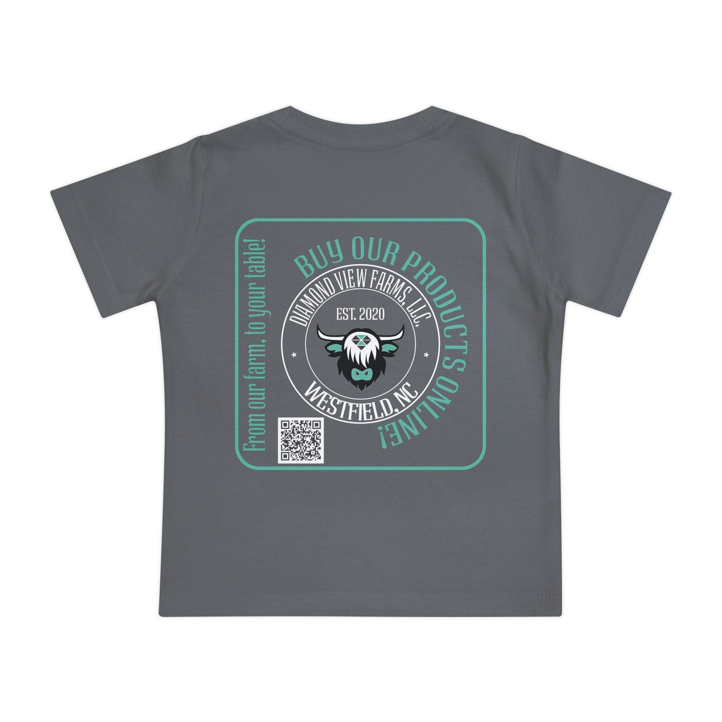 Cute Highland Cow Infant Tee - Adorable Baby T-Shirt with Fun Graphic, by Diamond View Farms