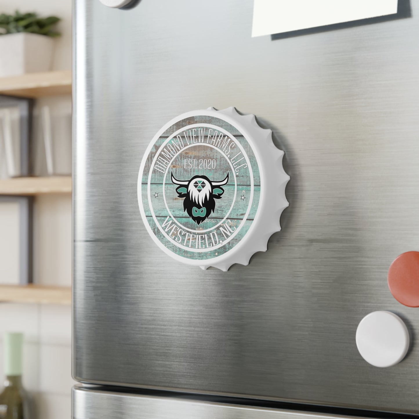 Custom Rustic Bottle Opener - Diamond View Farms Design, Perfect for Gatherings & Celebrations