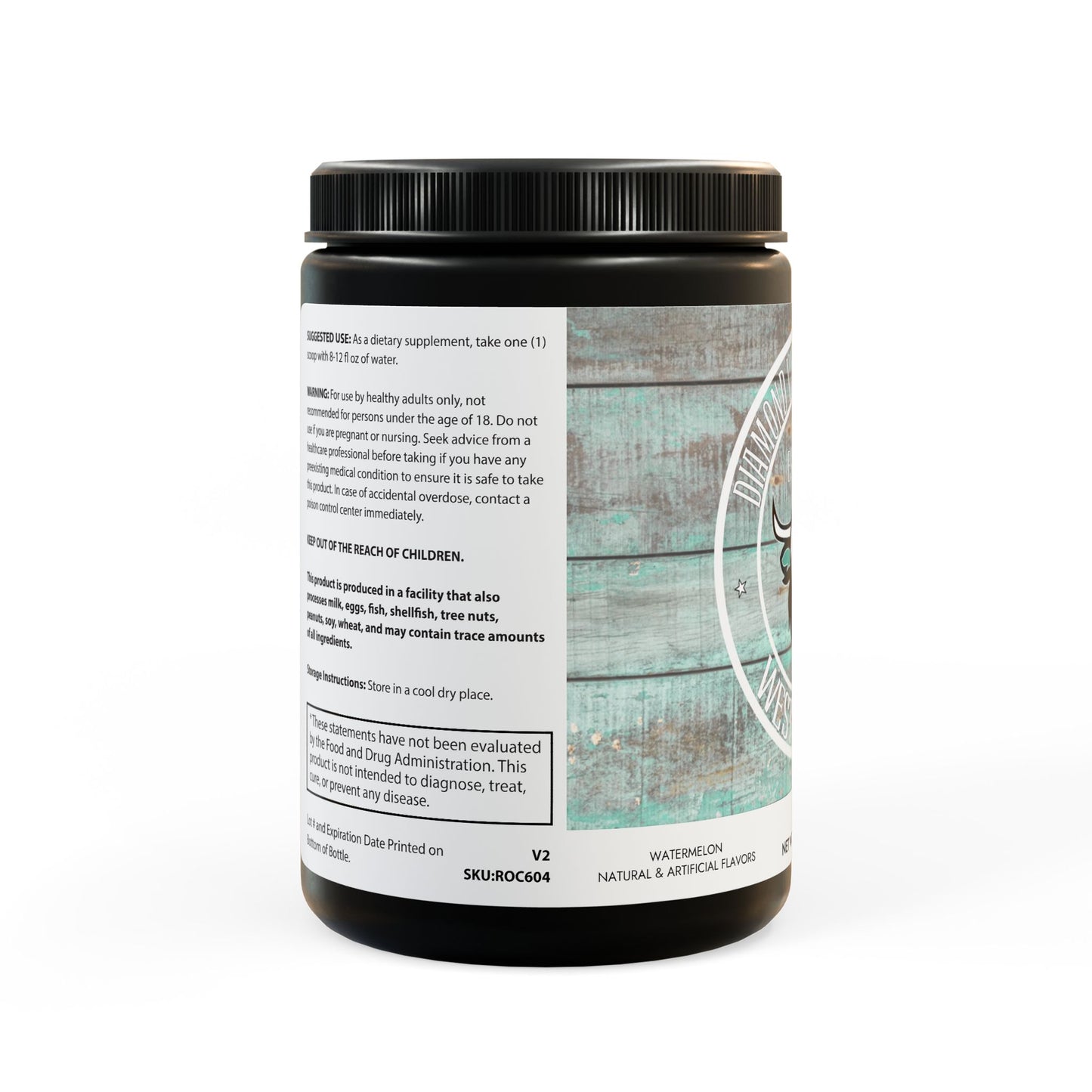 BCAA Supplement, Watermelon (325g, 11.46oz, 45 servings), by Diamond View Farms