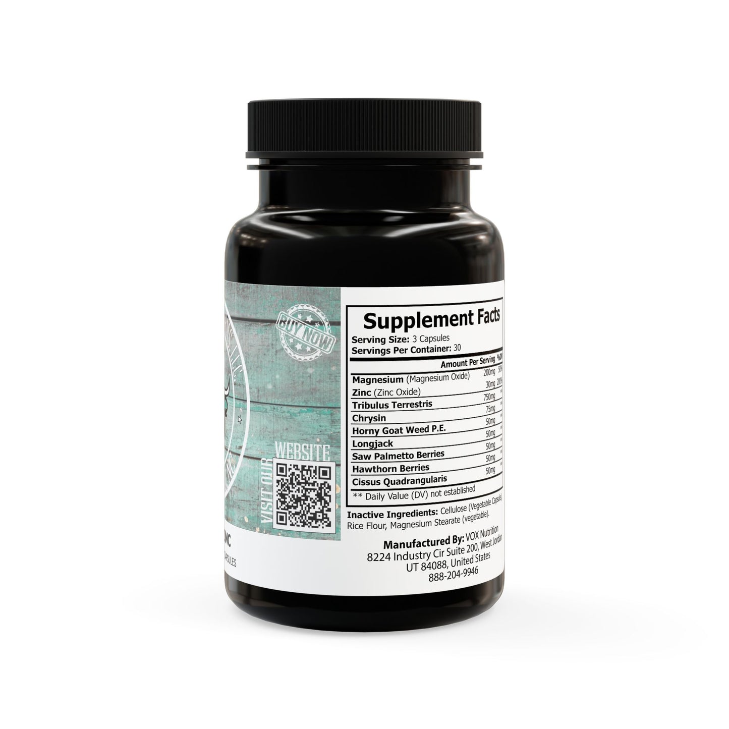 Magnesium Zinc Supplement (90 Capsules), by Diamond View Farms