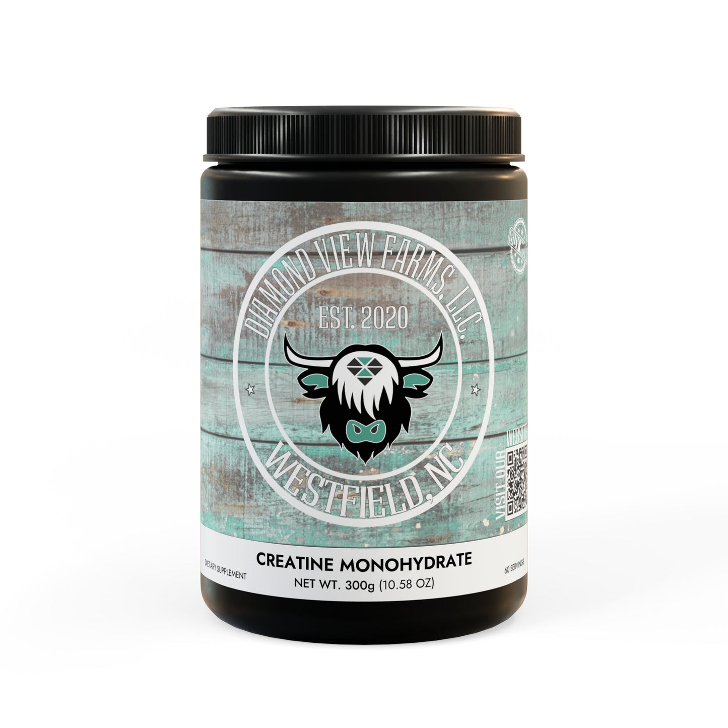 Creatine Monohydrate Supplement (300g, 10.58oz), by Diamond View Farms