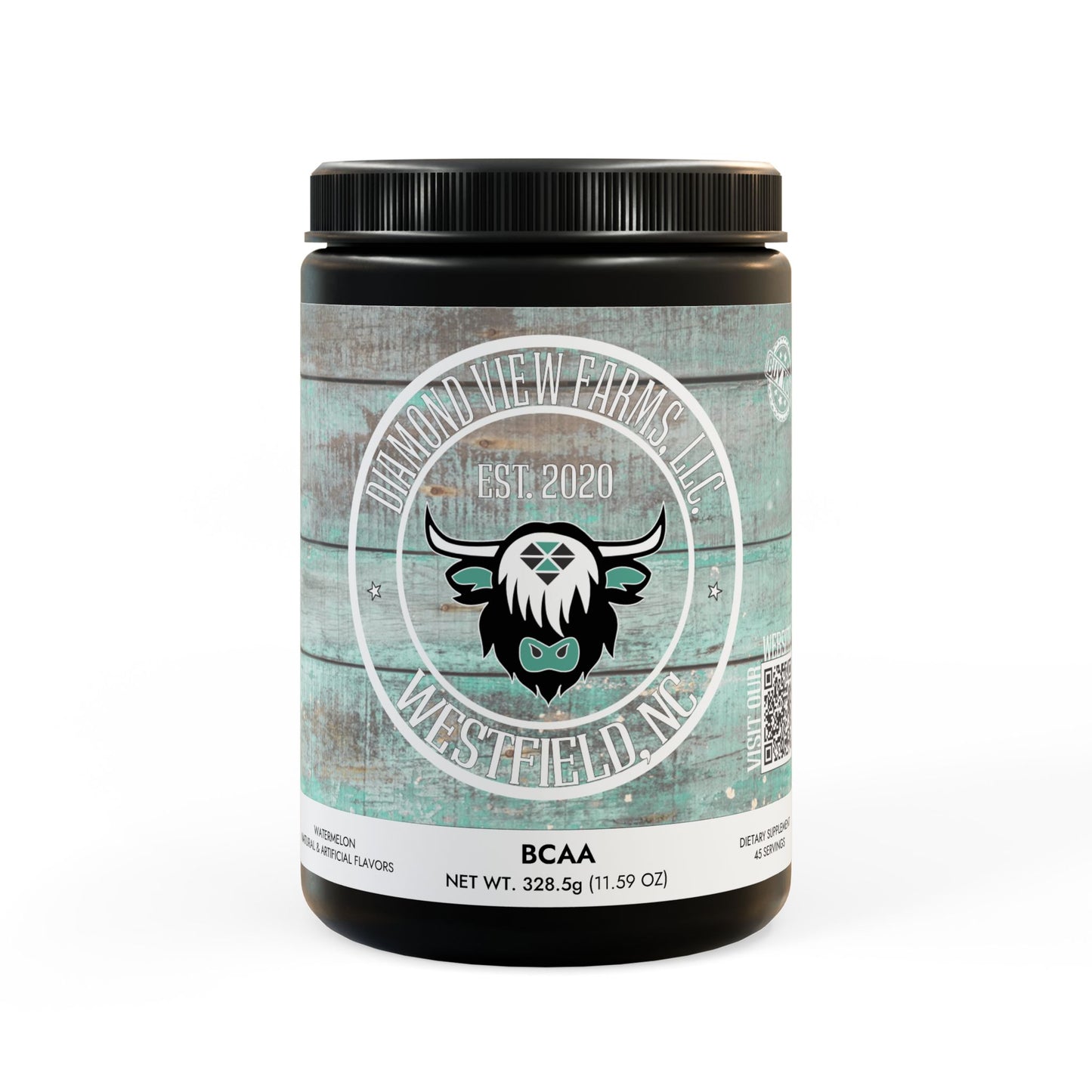 BCAA Supplement, Watermelon (325g, 11.46oz, 45 servings), by Diamond View Farms