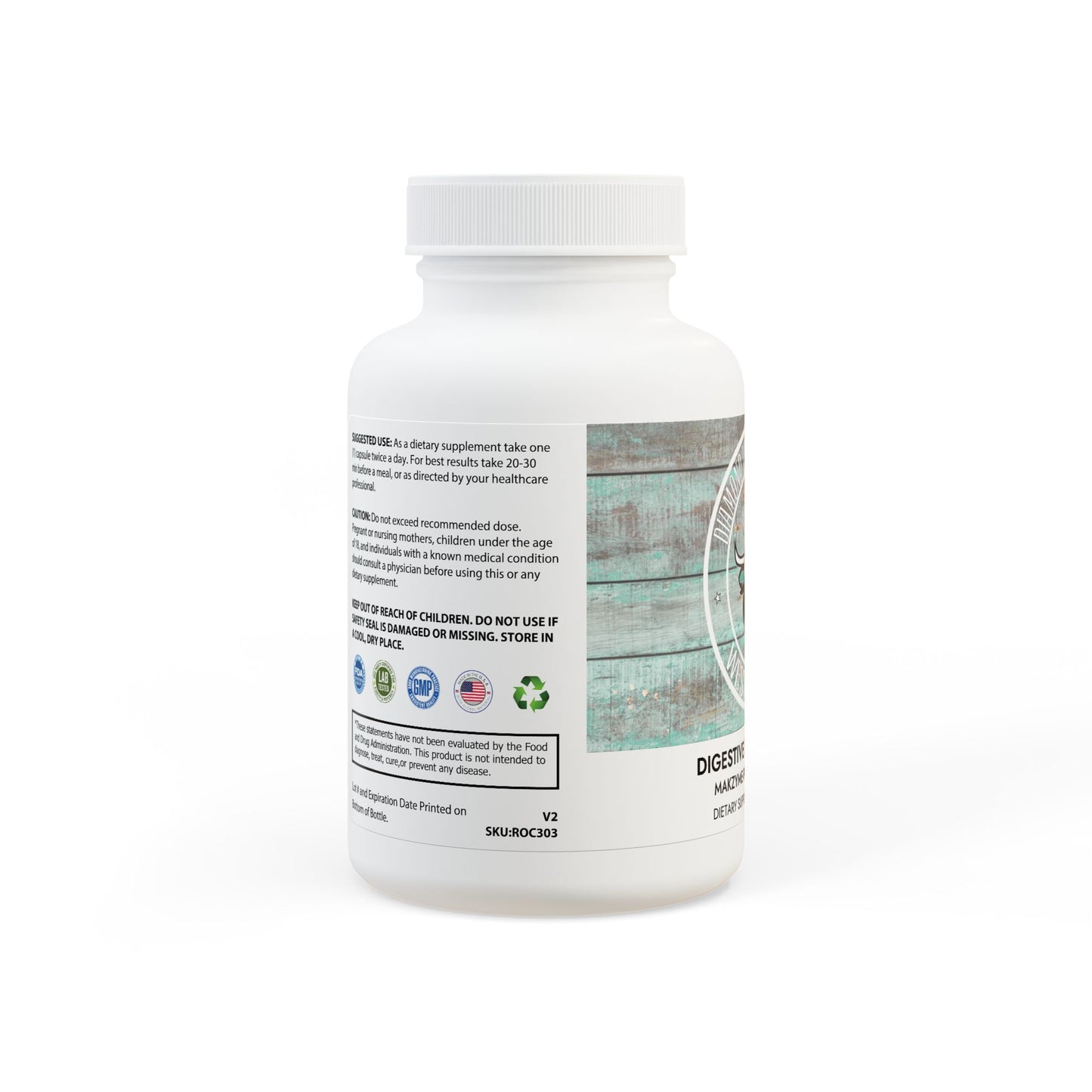 Digestive Enzyme Blend Supplement (60 Capsules), by Diamond View Farms