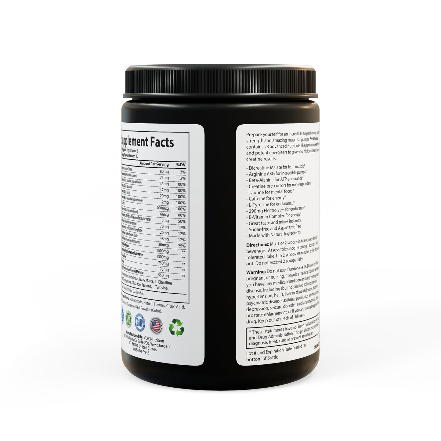 Pre-Workout Supplement, Watermelon (300g, 10.58oz), by Diamond View Farms