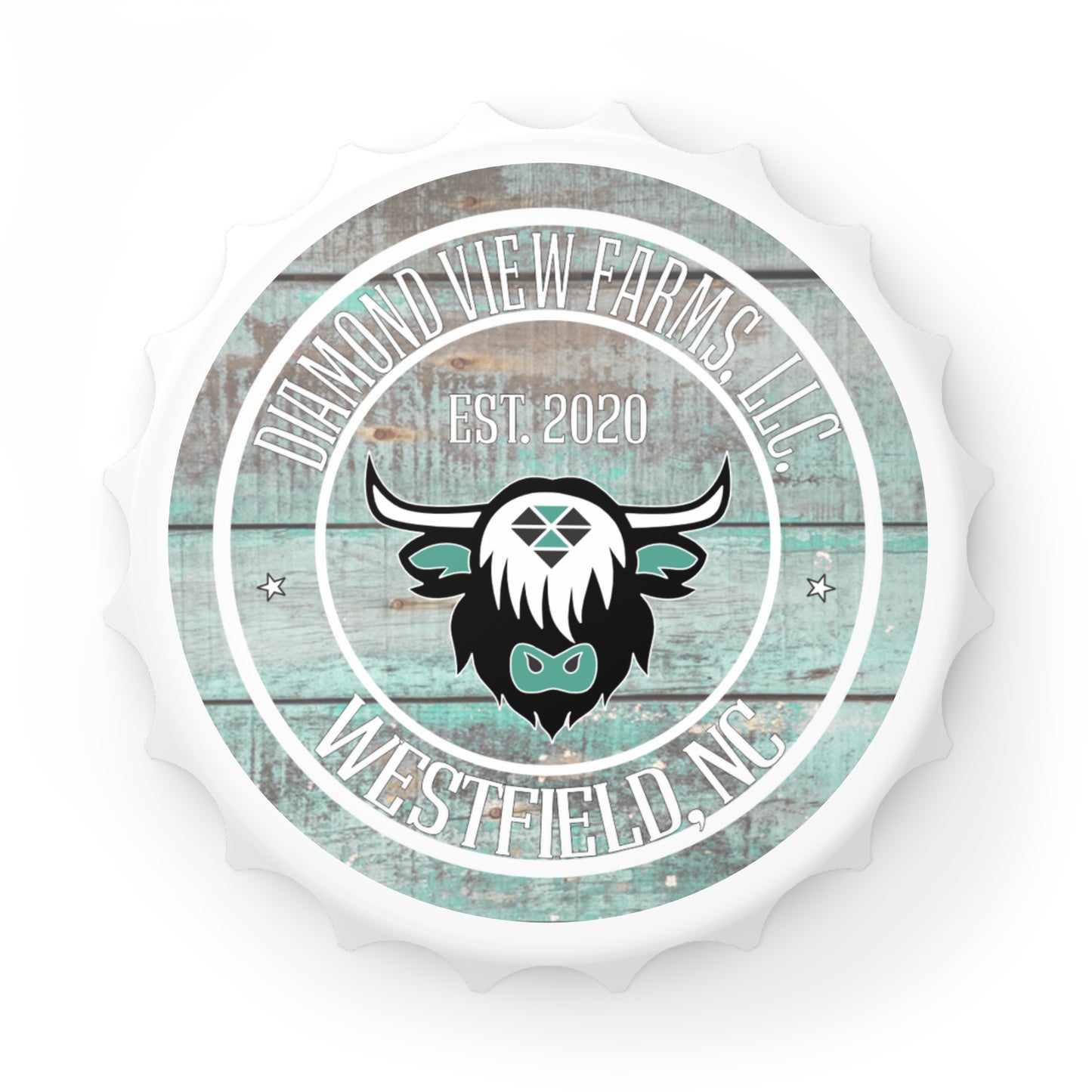 Custom Rustic Bottle Opener - Diamond View Farms Design, Perfect for Gatherings & Celebrations