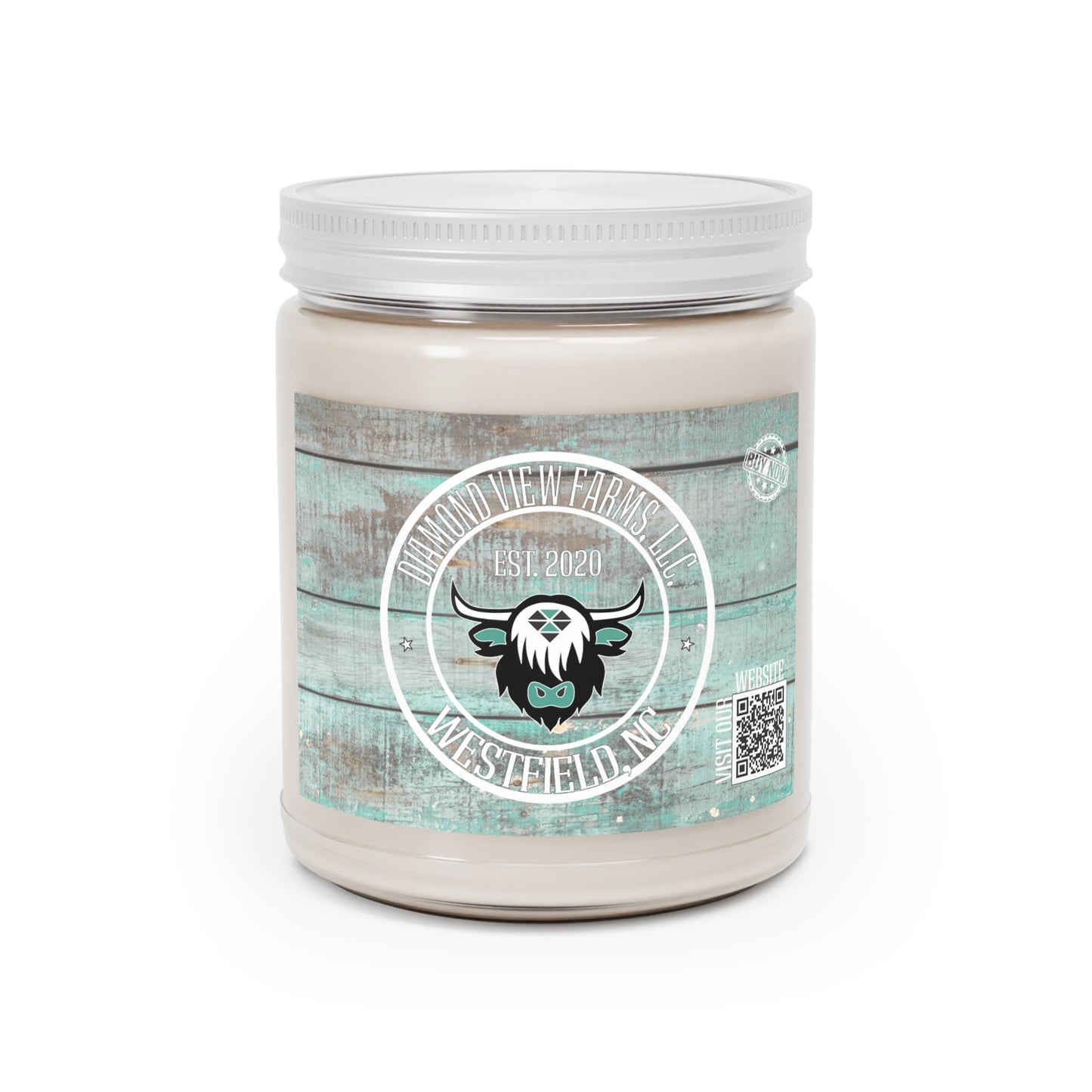 Rustic Scented Candle - 9oz Farmhouse Decor with Custom Logo, by Diamond View Farms