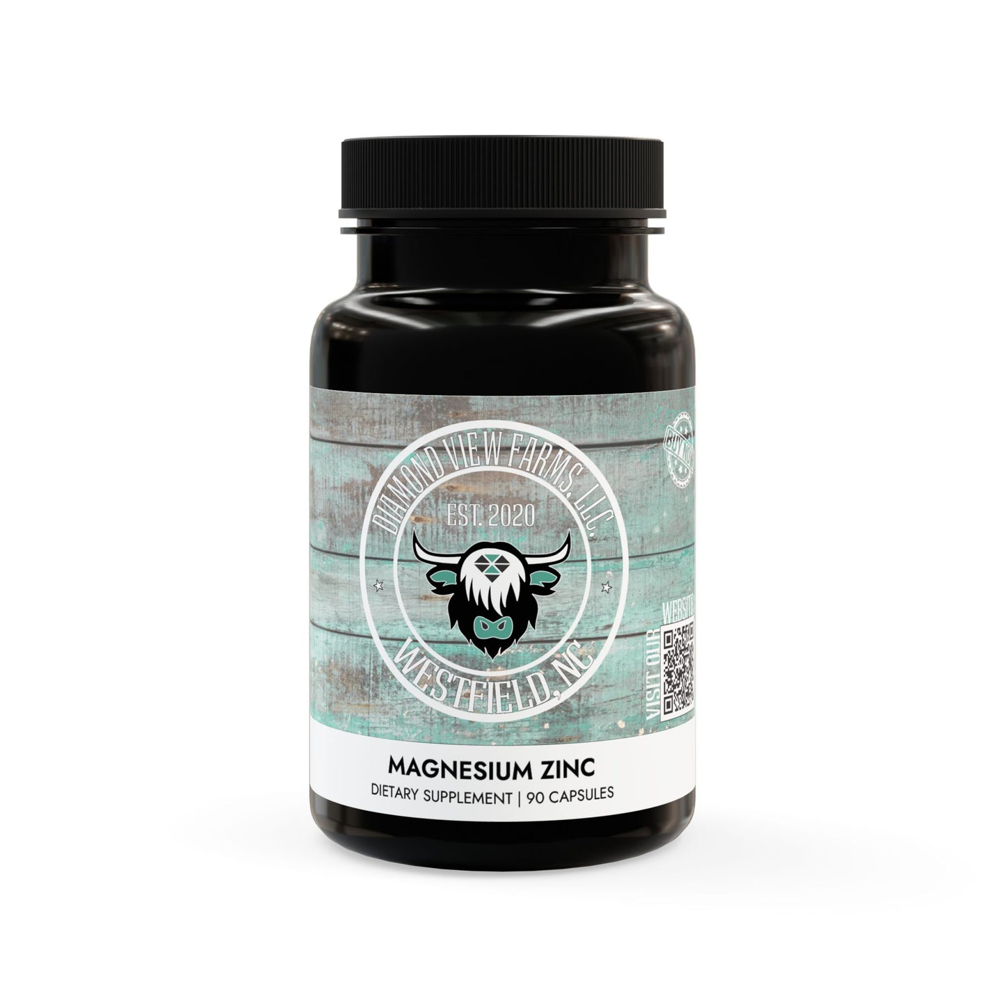 Magnesium Zinc Supplement (90 Capsules), by Diamond View Farms