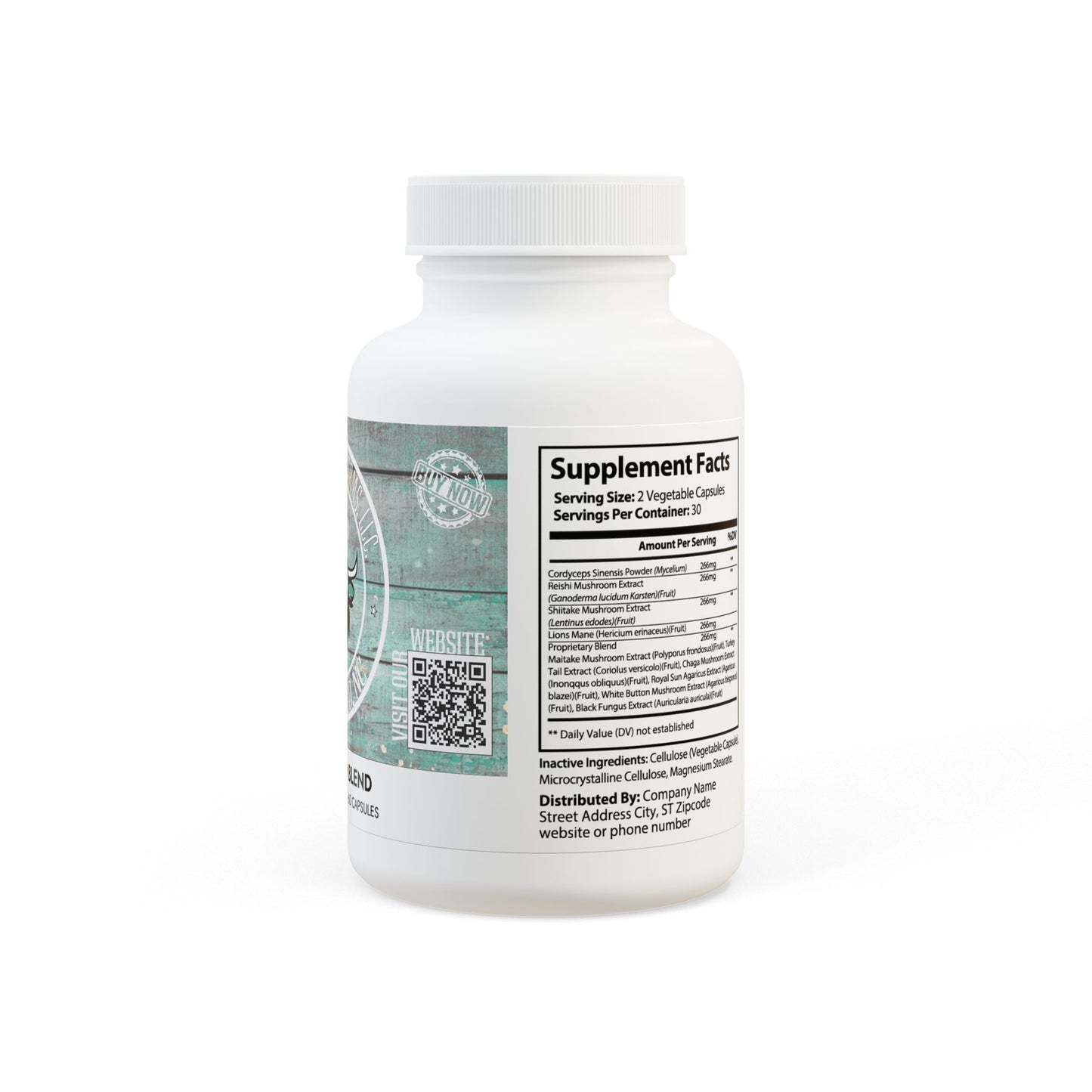 Mushroom Blend Supplement (60 Capsules), by Diamond View Farms