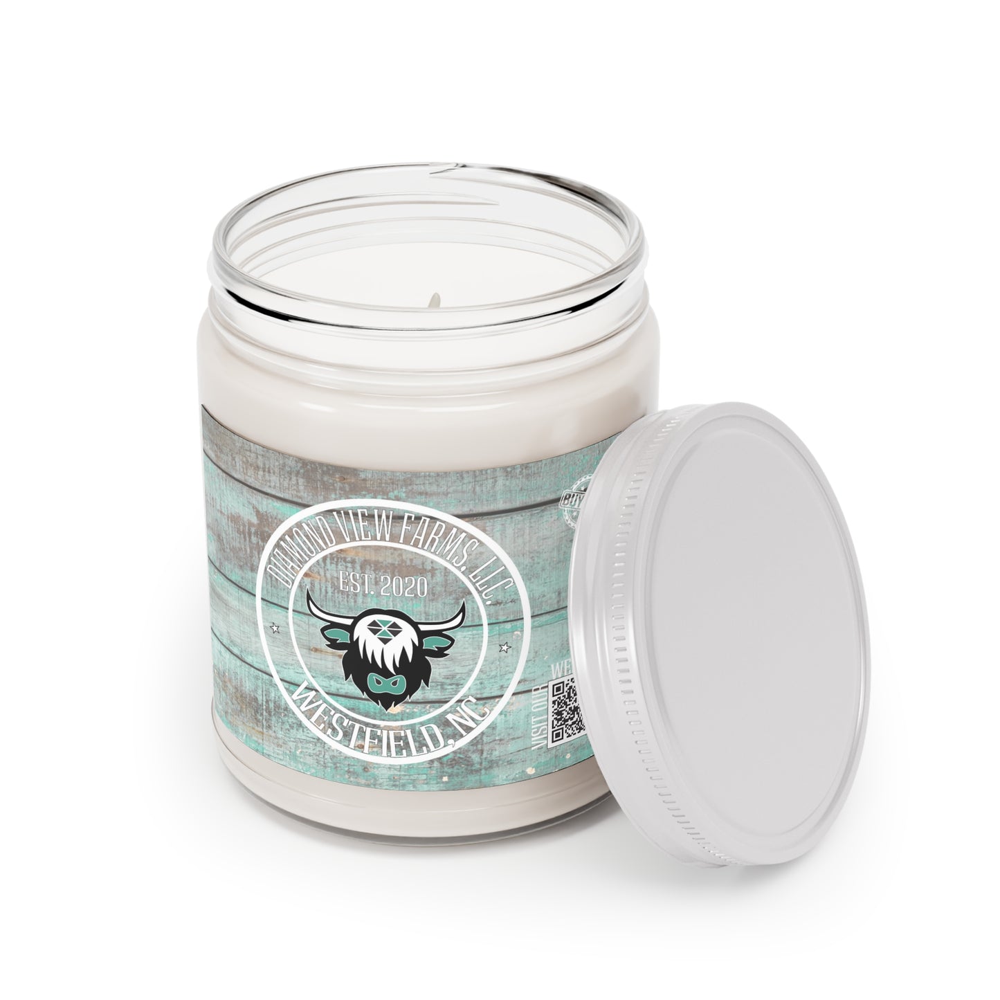 Rustic Scented Candle - 9oz Farmhouse Decor with Custom Logo, by Diamond View Farms
