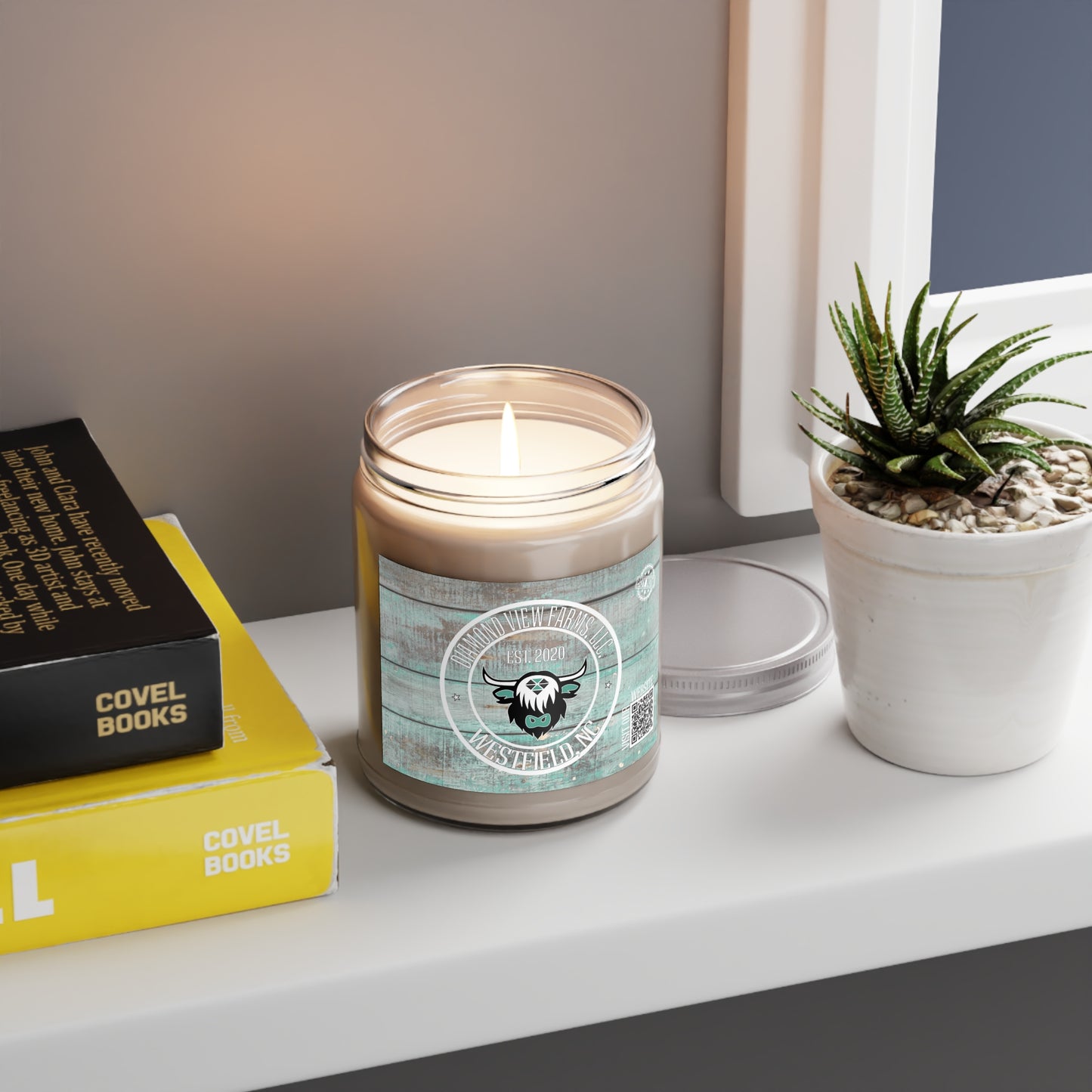 Rustic Scented Candle - 9oz Farmhouse Decor with Custom Logo, by Diamond View Farms