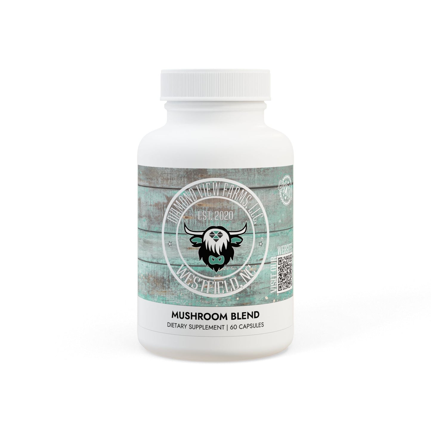 Mushroom Blend Supplement (60 Capsules), by Diamond View Farms
