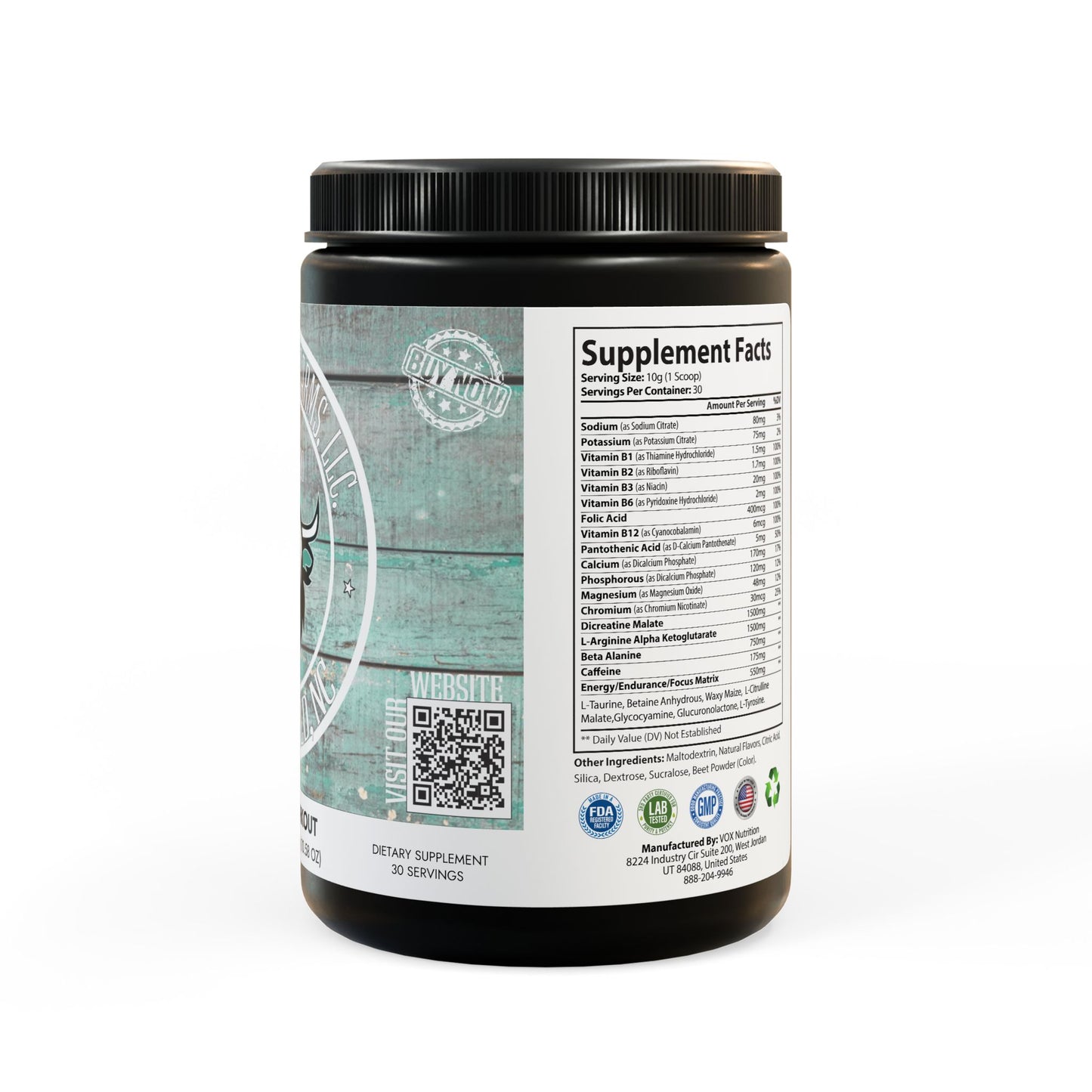 Pre-Workout Supplement, Watermelon (300g, 10.58oz), by Diamond View Farms