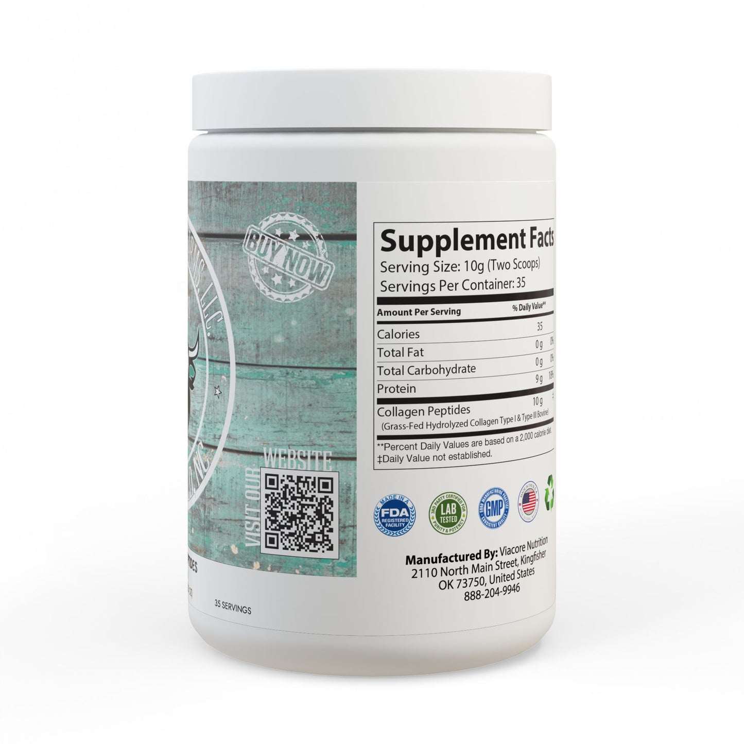 Collagen Peptides Type I & III Supplement (350g, 12.3oz), by Diamond View Farms